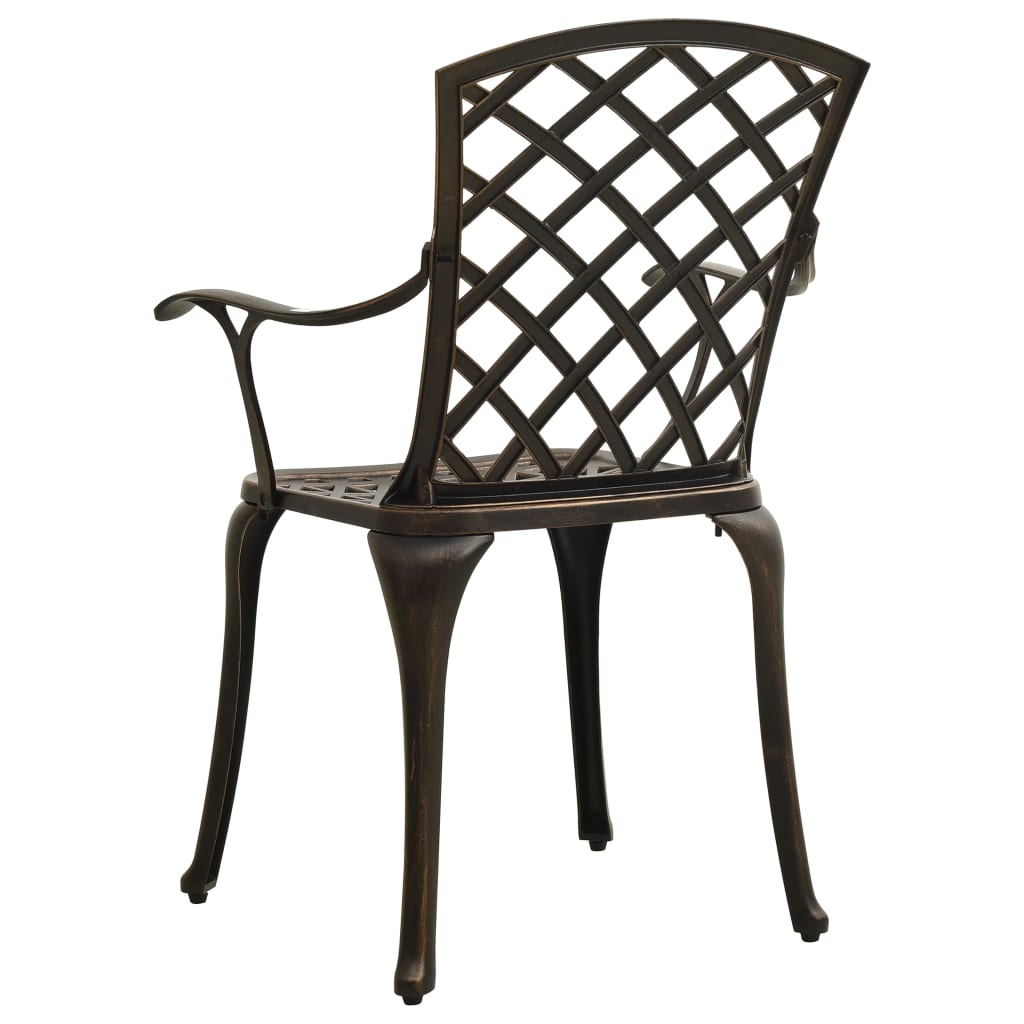5-dijelni bistro set od lijevanog aluminija brončani