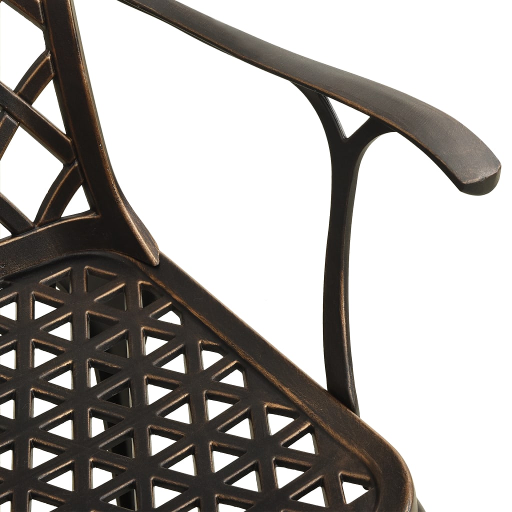 5-dijelni bistro set od lijevanog aluminija brončani