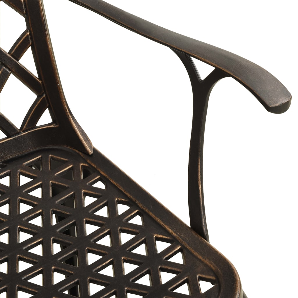 5-dijelni bistro set od lijevanog aluminija brončani