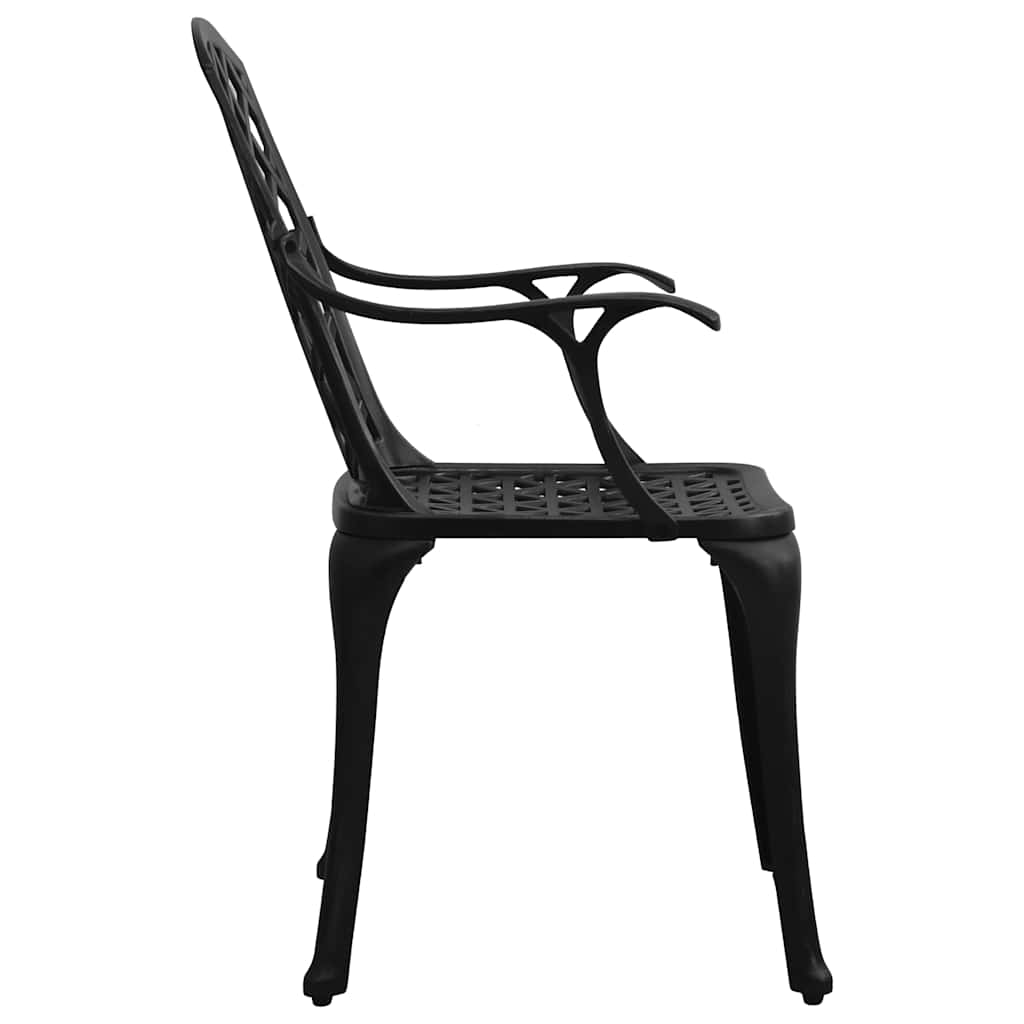 5-dijelni bistro set od lijevanog aluminija crni