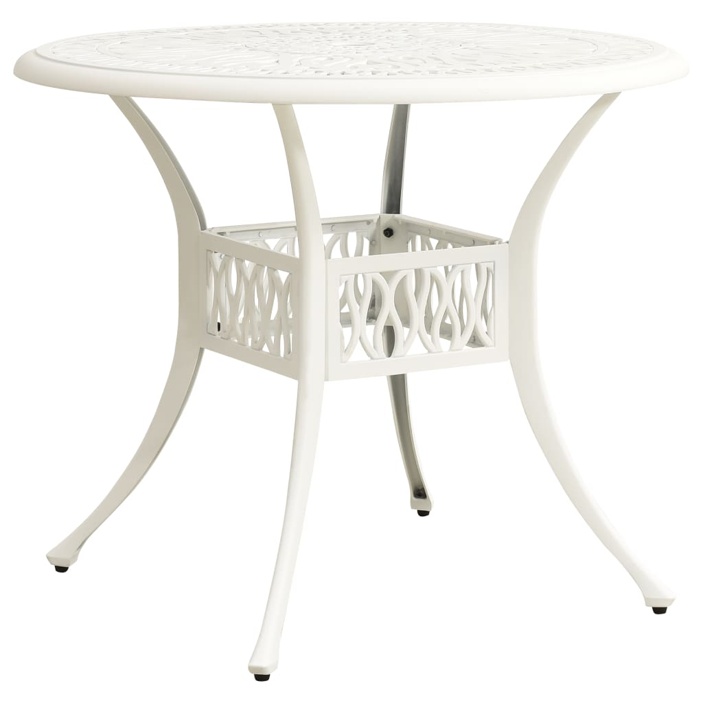 5-dijelni bistro set od lijevanog aluminija bijeli