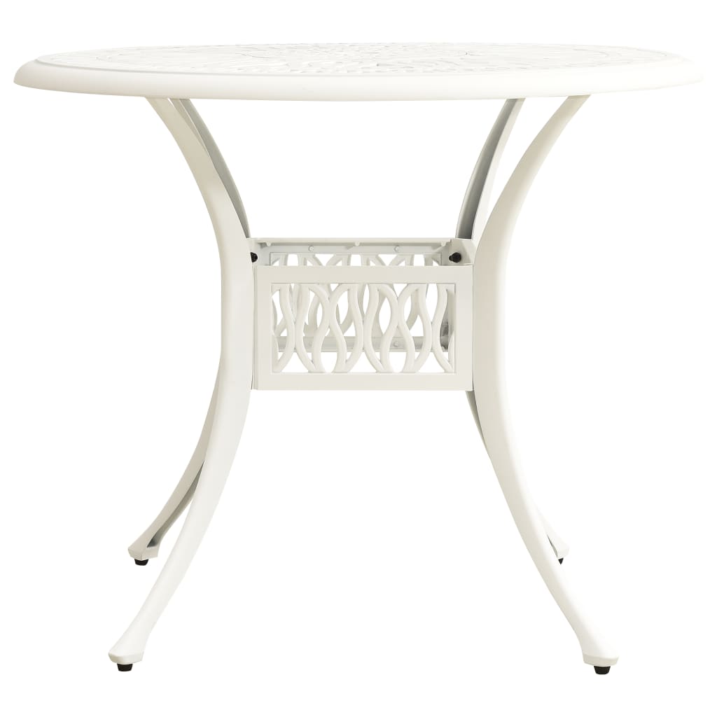 5-dijelni bistro set od lijevanog aluminija bijeli