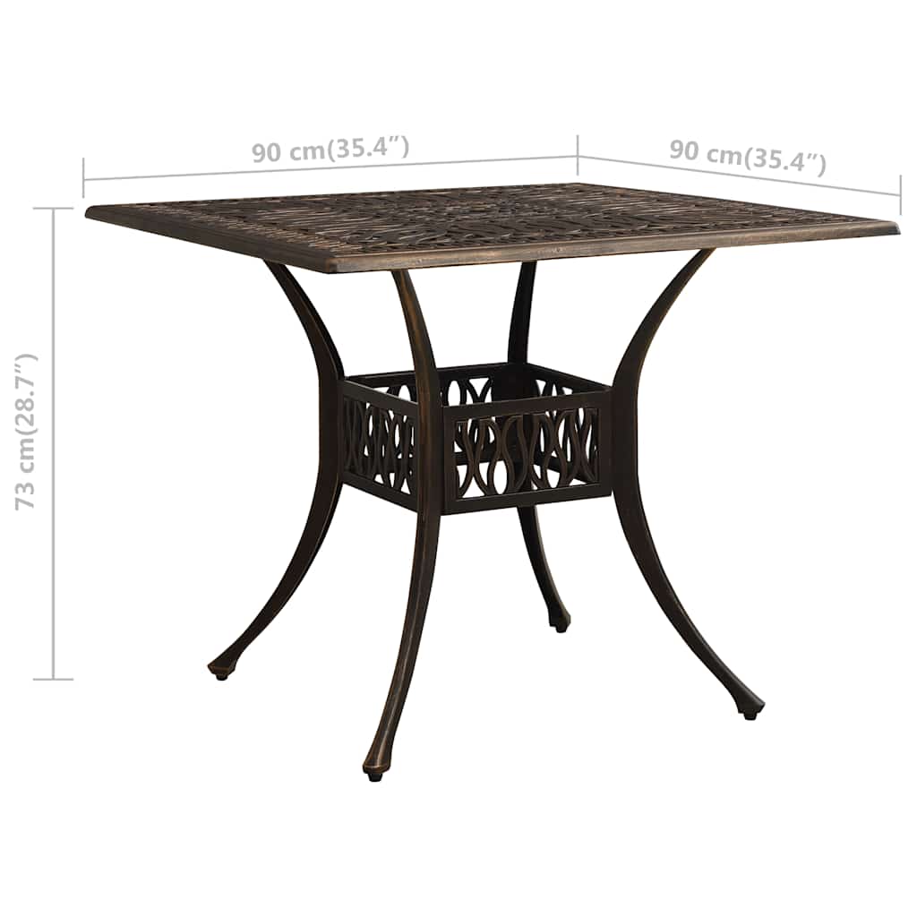 5-dijelni bistro set od lijevanog aluminija brončani