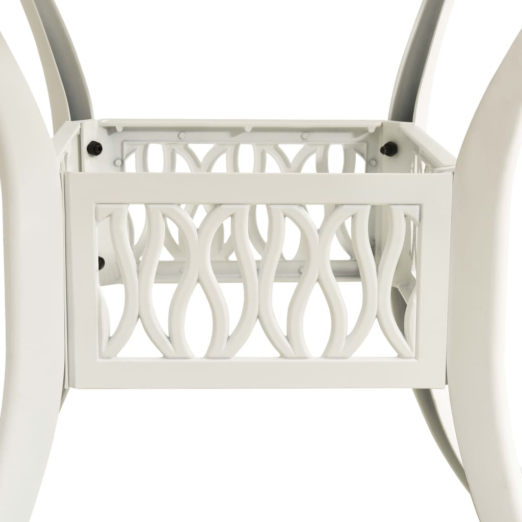 5-dijelni bistro set od lijevanog aluminija bijeli