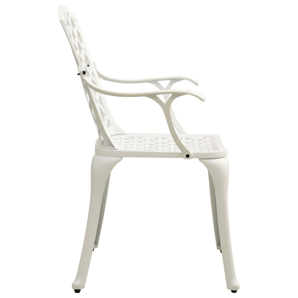 5-dijelni bistro set od lijevanog aluminija bijeli