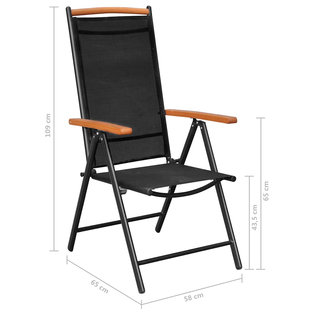 9-dijelni vrtni blagovaonski set crni