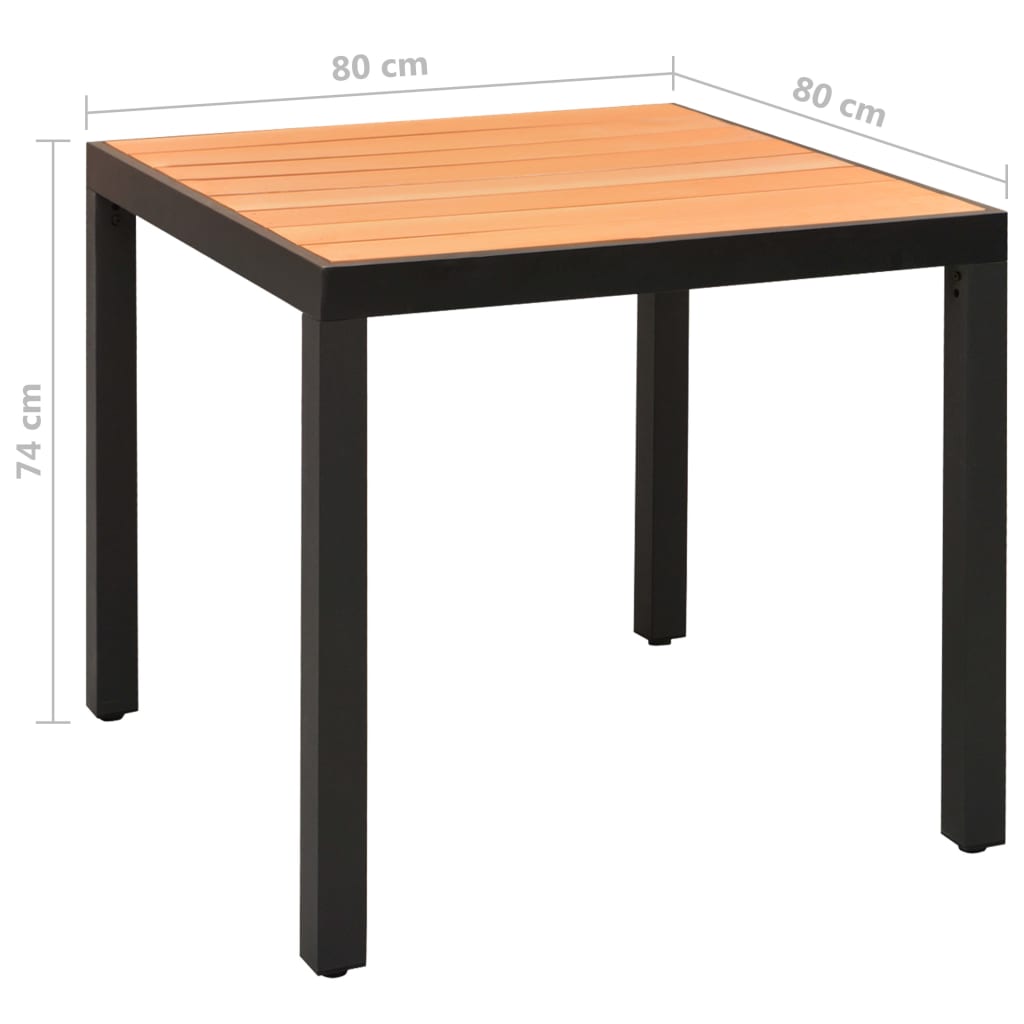 5-dijelni vrtni blagovaonski set aluminijski crni