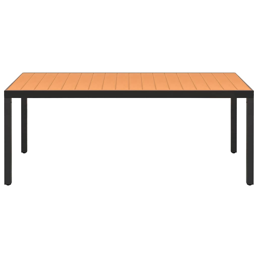 9-dijelni vrtni blagovaonski set crni Crna 185 cm table length