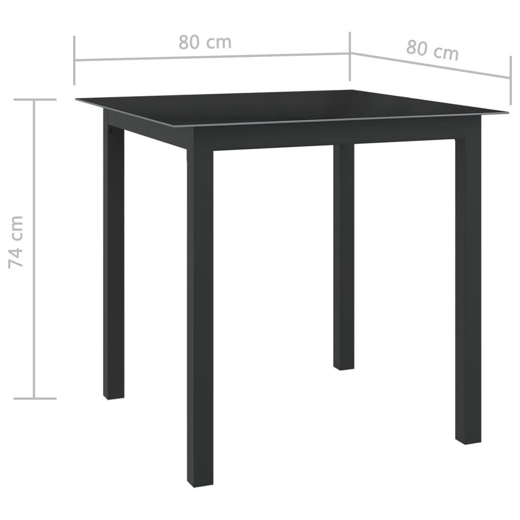 5-dijelni vrtni blagovaonski set aluminijski antracit