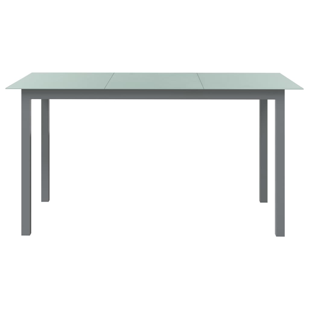 7-dijelni vrtni blagovaonski set aluminijski srebrno-crni