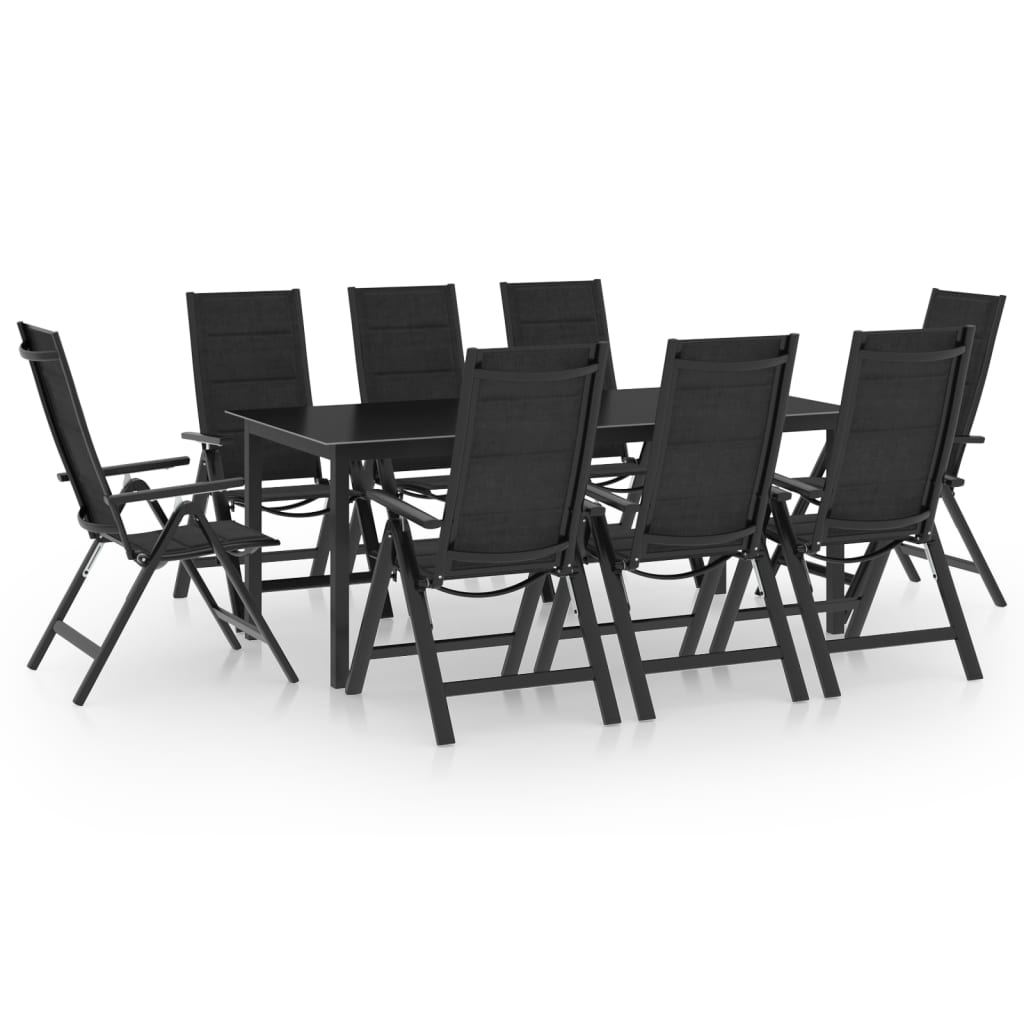 9-dijelni vrtni blagovaonski set aluminijski antracit