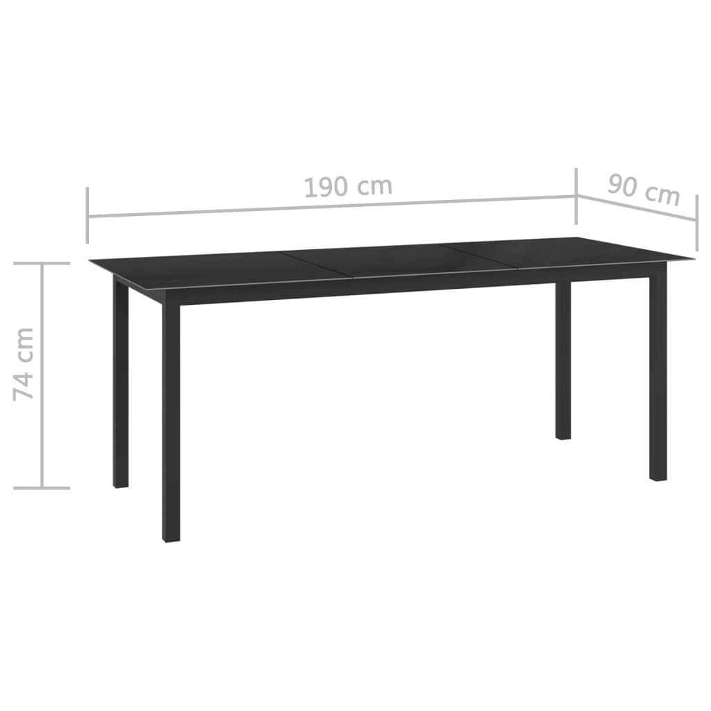 9-dijelni vrtni blagovaonski set aluminijski antracit