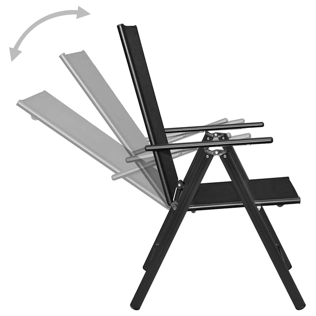 5-dijelni vrtni blagovaonski set aluminijski crni