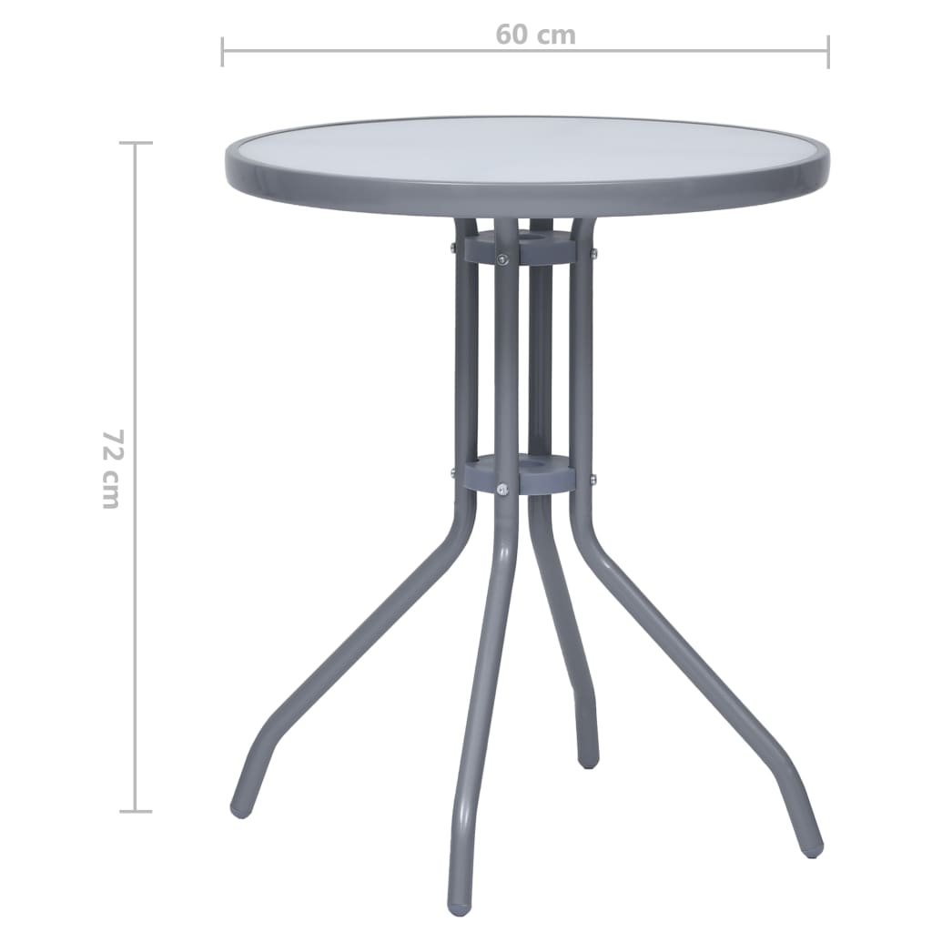 3-dijelni bistro set od aluminija i tekstilena srebrni