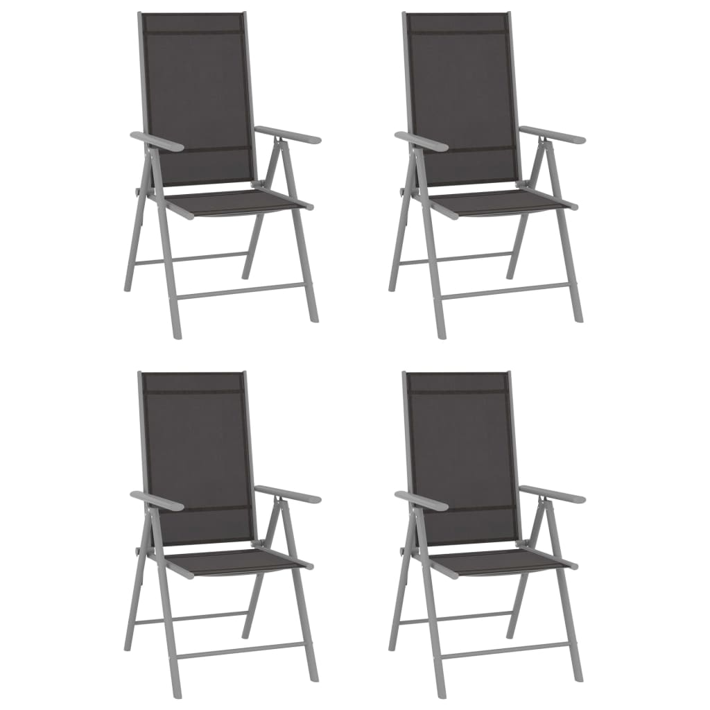 5-dijelni vrtni blagovaonski set aluminij i tekstilen srebrni