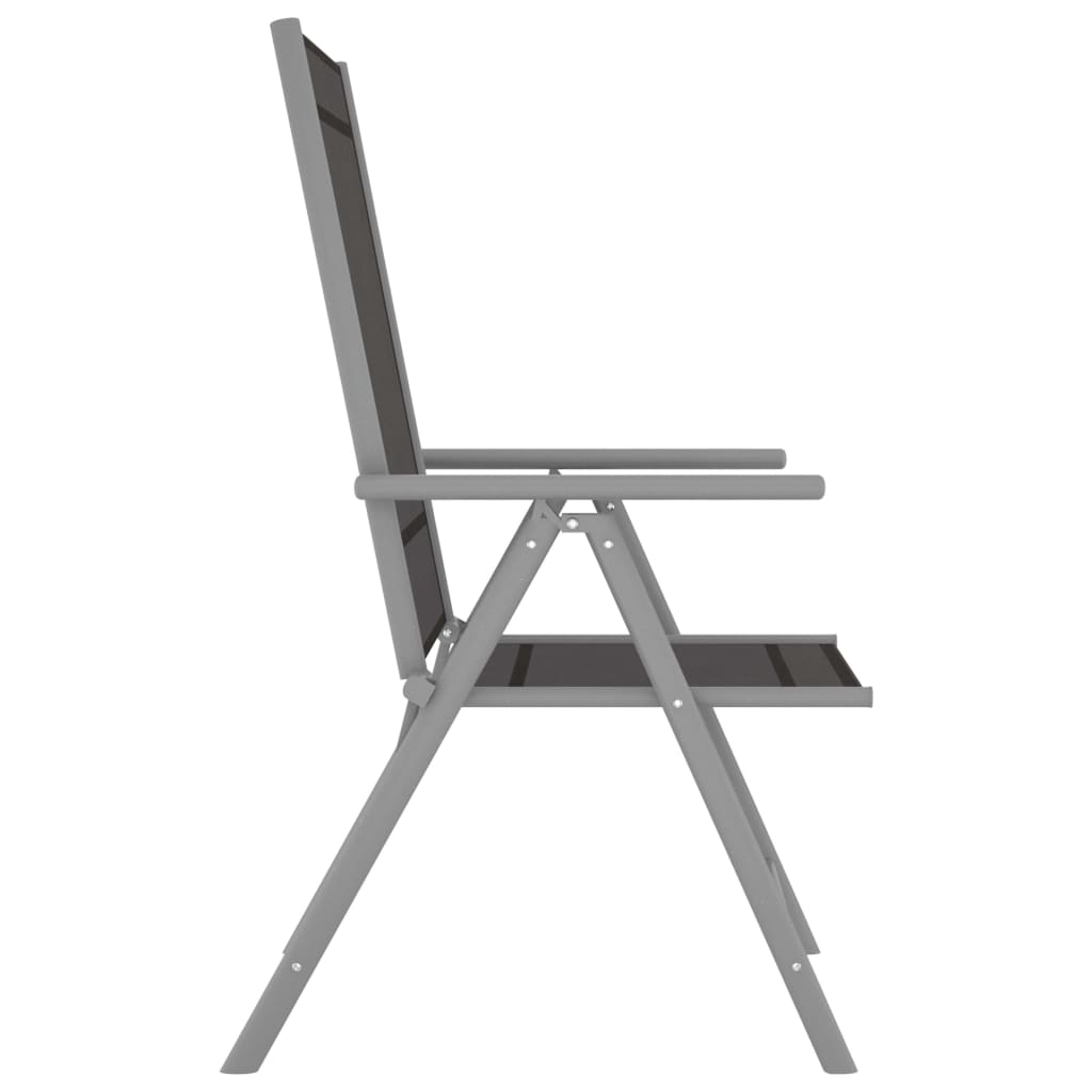 5-dijelni vrtni blagovaonski set aluminij i tekstilen srebrni