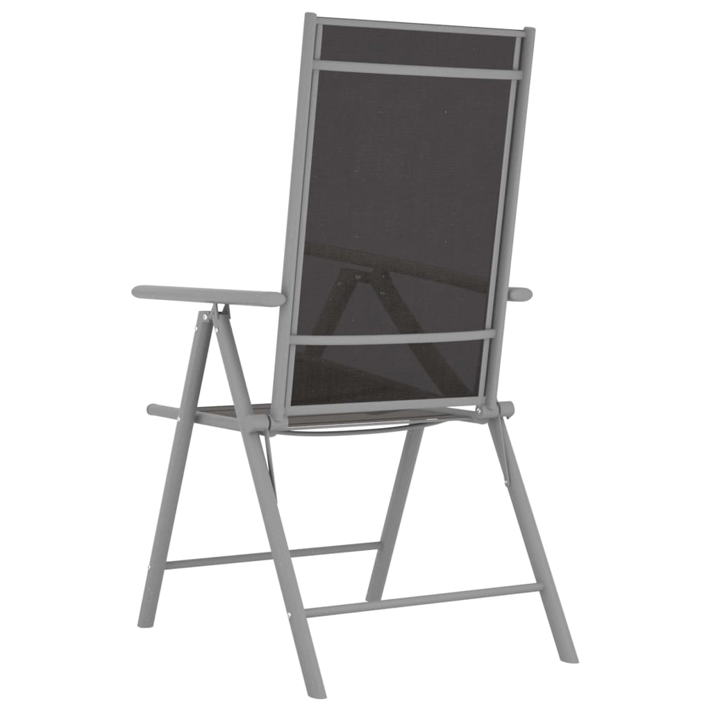 5-dijelni vrtni blagovaonski set aluminij i tekstilen srebrni