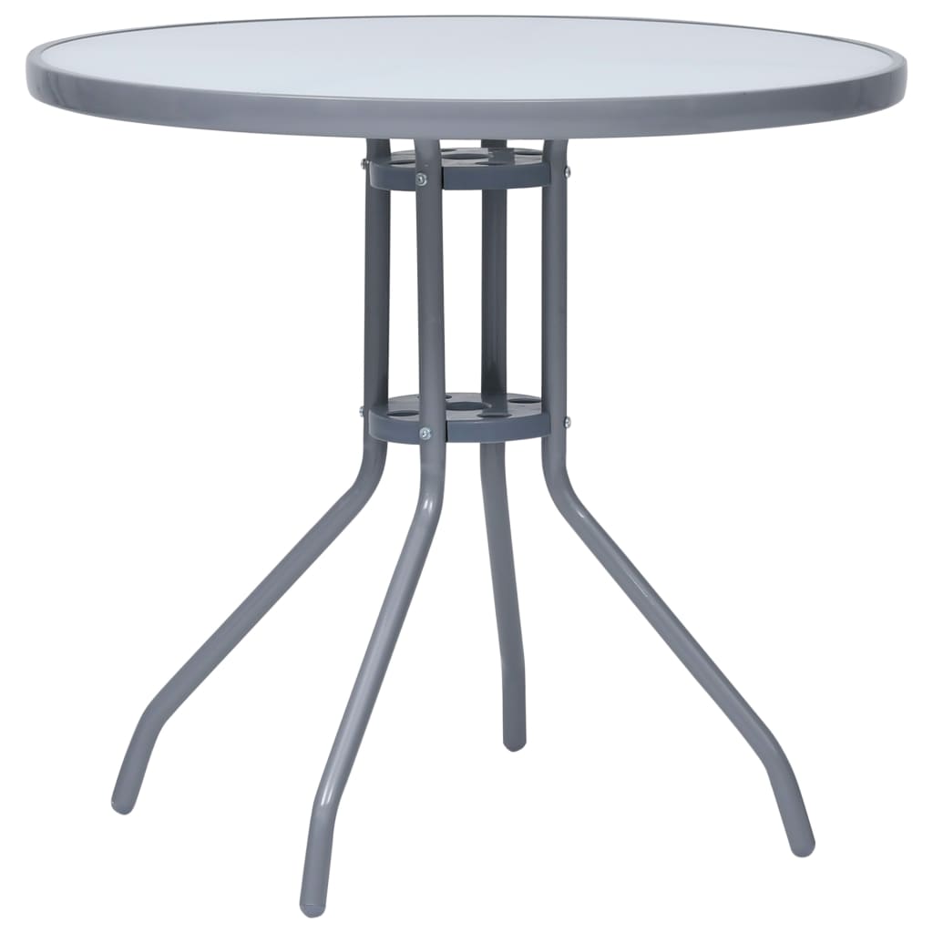 5-dijelni vrtni blagovaonski set aluminij i tekstilen srebrni