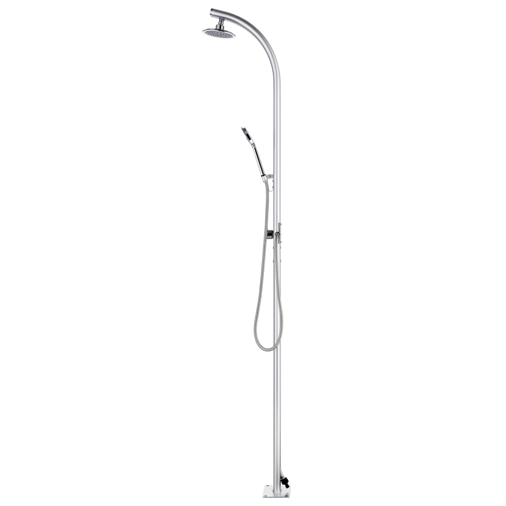 Vrtni tuš sa smeđom bazom 220 cm aluminijski