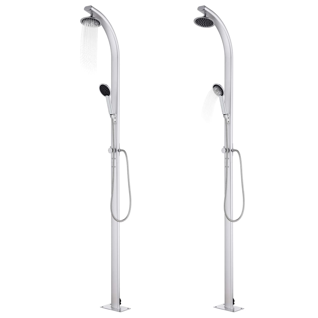 Vrtni tuš sa smeđom bazom 220 cm aluminijski