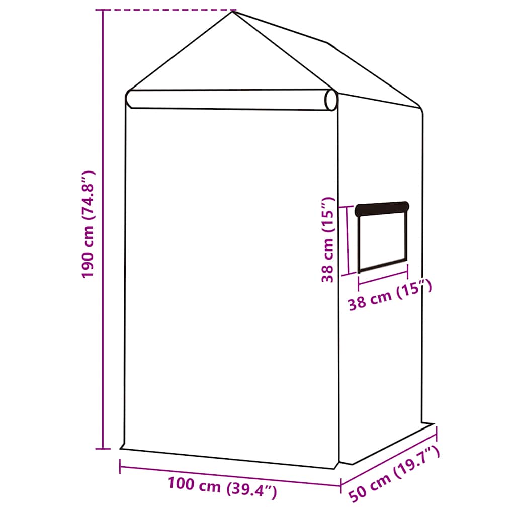 Zamjenski pokrov za plastenik (0,5 m²) 50 x 100 x 190 cm zeleni