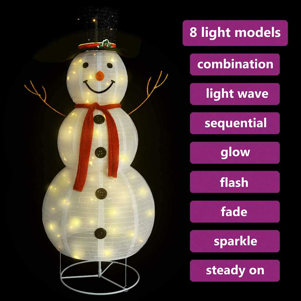 Ukrasna božićna figura snjegovića LED luksuzna tkanina 180 cm