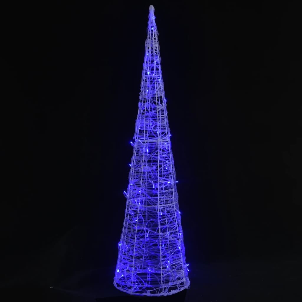 Akrilni ukrasni stožac s LED svjetlima plavi 120 cm