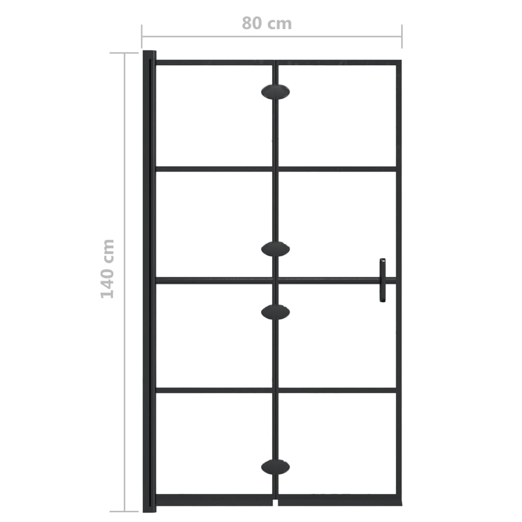 Sklopiva pregrada za tuš ESG 80 x 140 cm crna