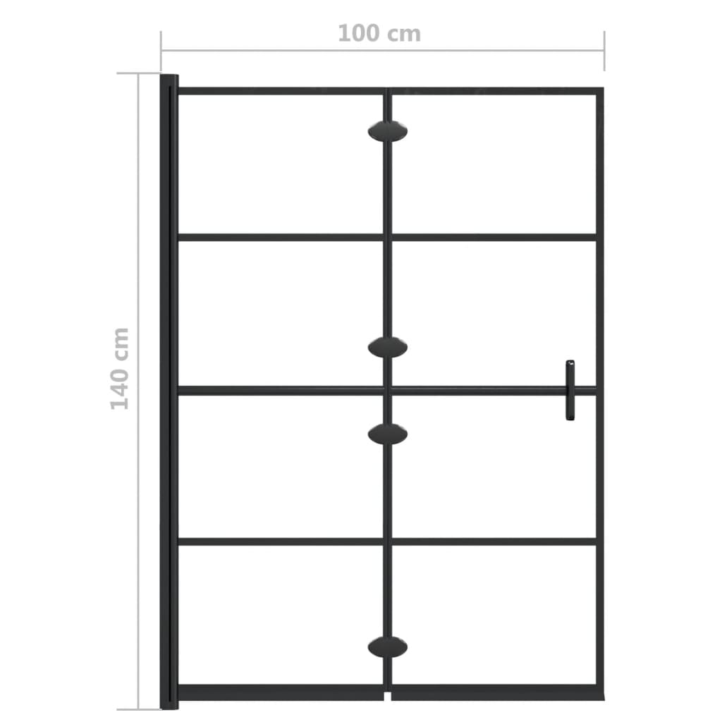 Sklopiva pregrada za tuš ESG 100 x 140 cm crna