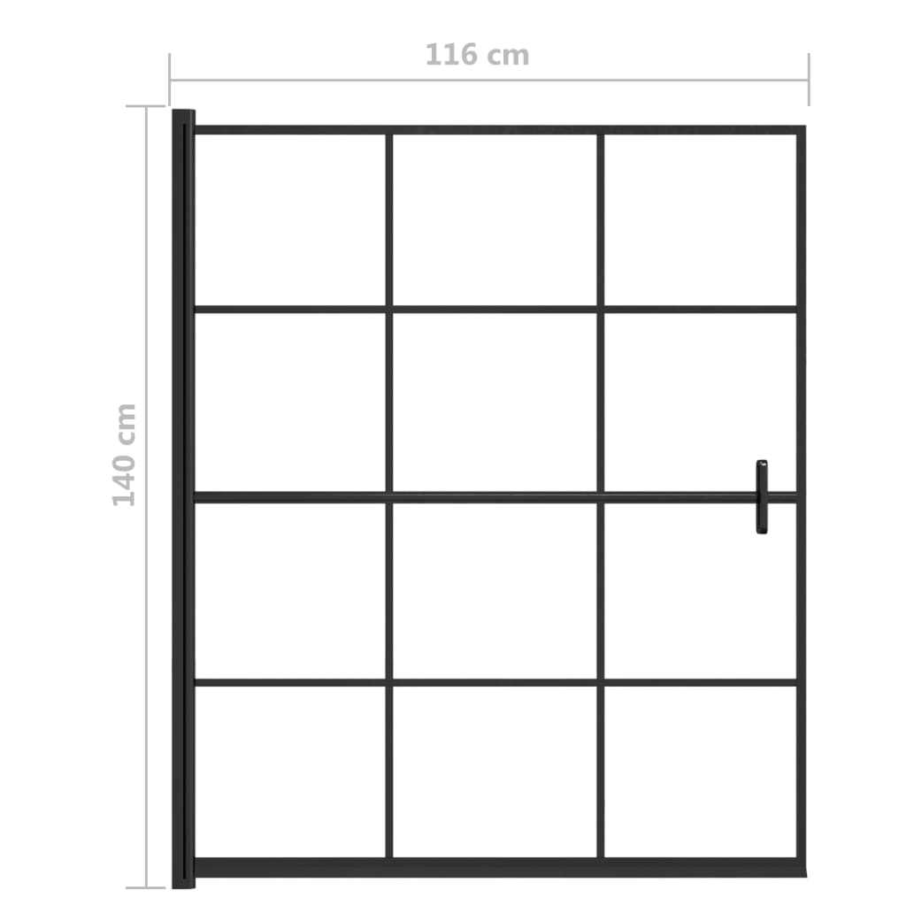 Pregrada za tuš ESG 116 x 140 cm crna
