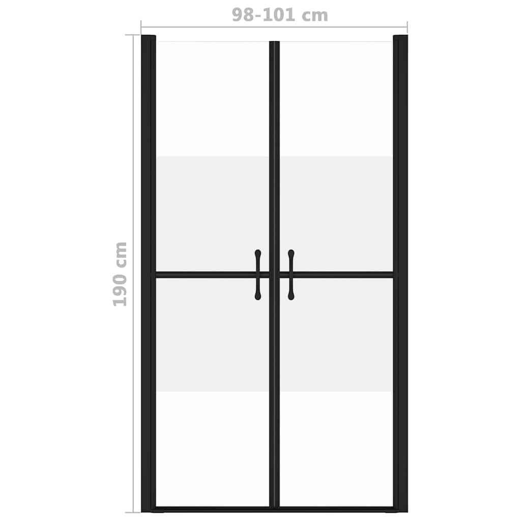 Vrata za tuš-kabinu napola matirana ESG (98 - 101) x 190 cm