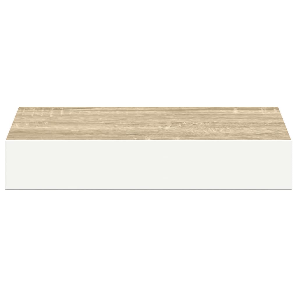 Plutajuće zidne police 4 kom hrast i bijele 23x23,5x3,8 cm MDF