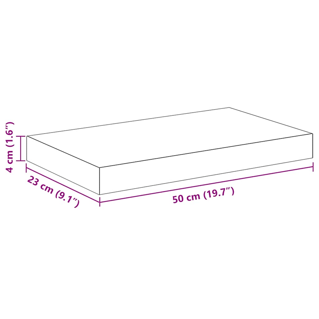 Plutajuće zidne police 2 kom hrast i bijele 50x23x3,8 cm MDF