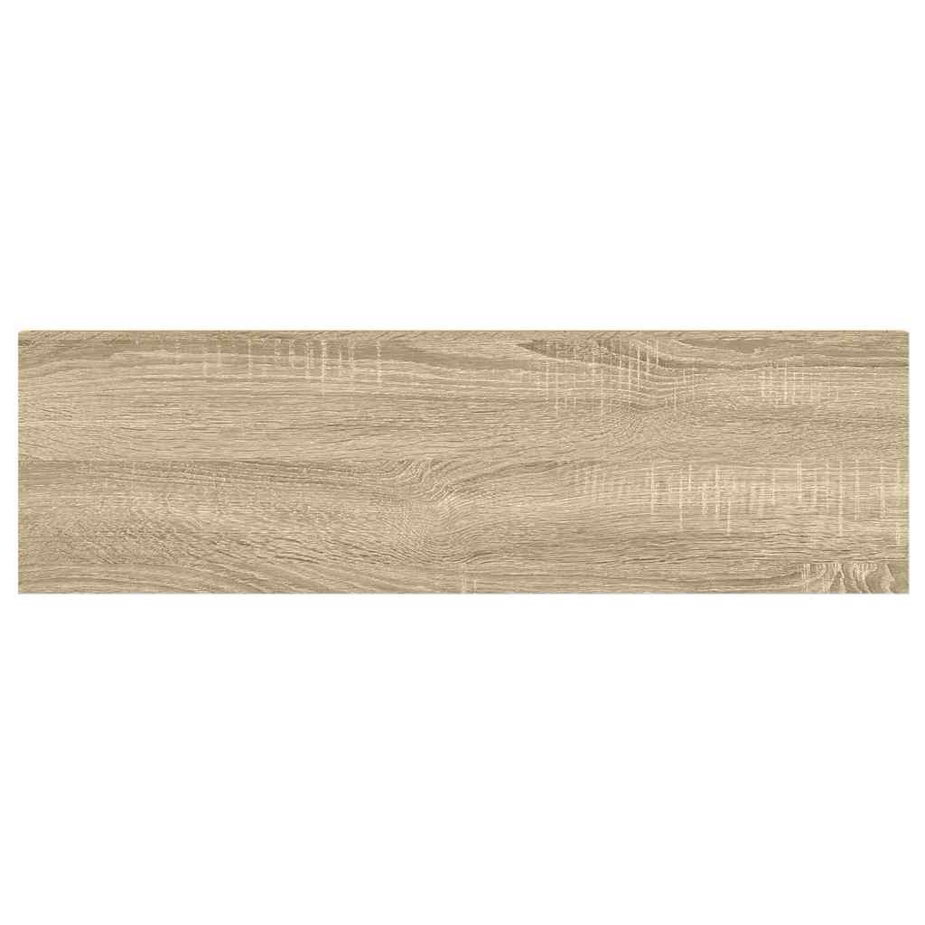 Plutajuća zidna polica boja hrasta i bijela 80x23,5x3,8 cm MDF