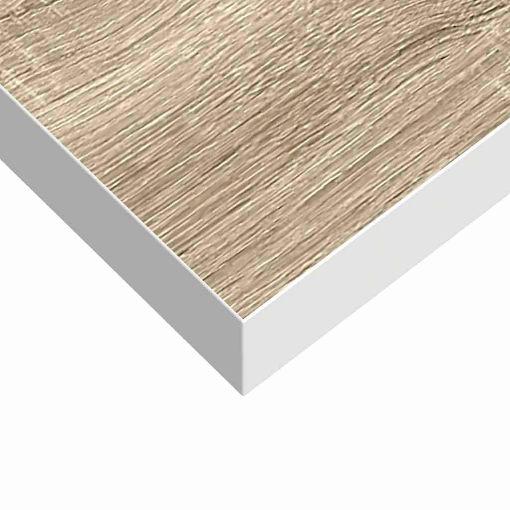 Plutajuće zidne police 2 kom hrast i bijele 80x23,5x3,8 cm MDF