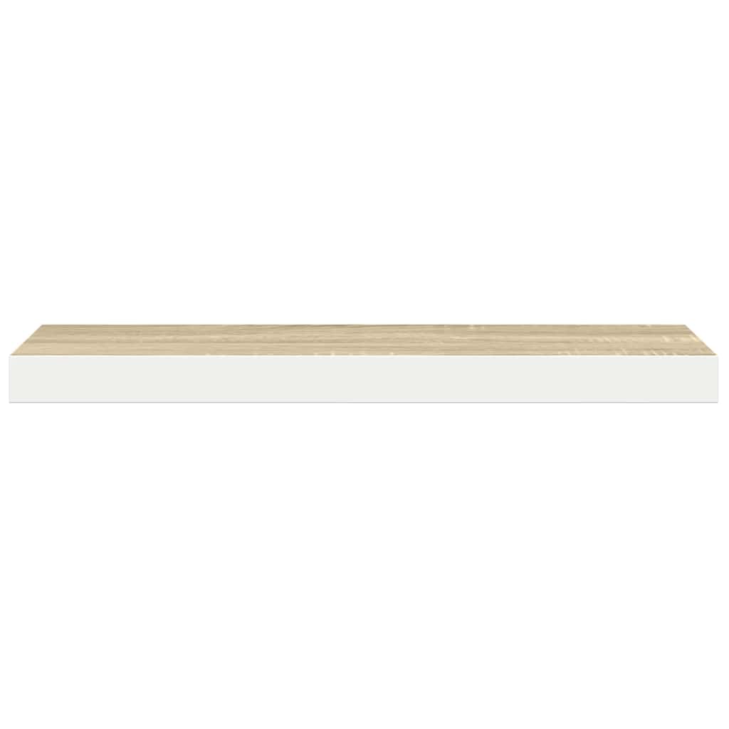 Plutajuće zidne police 4 kom hrast i bijele 90x23,5x3,8 cm MDF