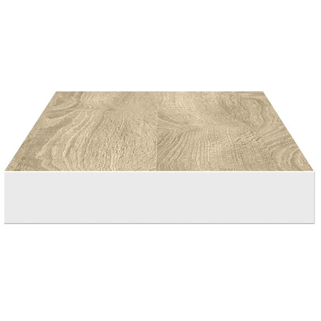 Plutajuće zidne police 4 kom hrast i bijele 90x23,5x3,8 cm MDF