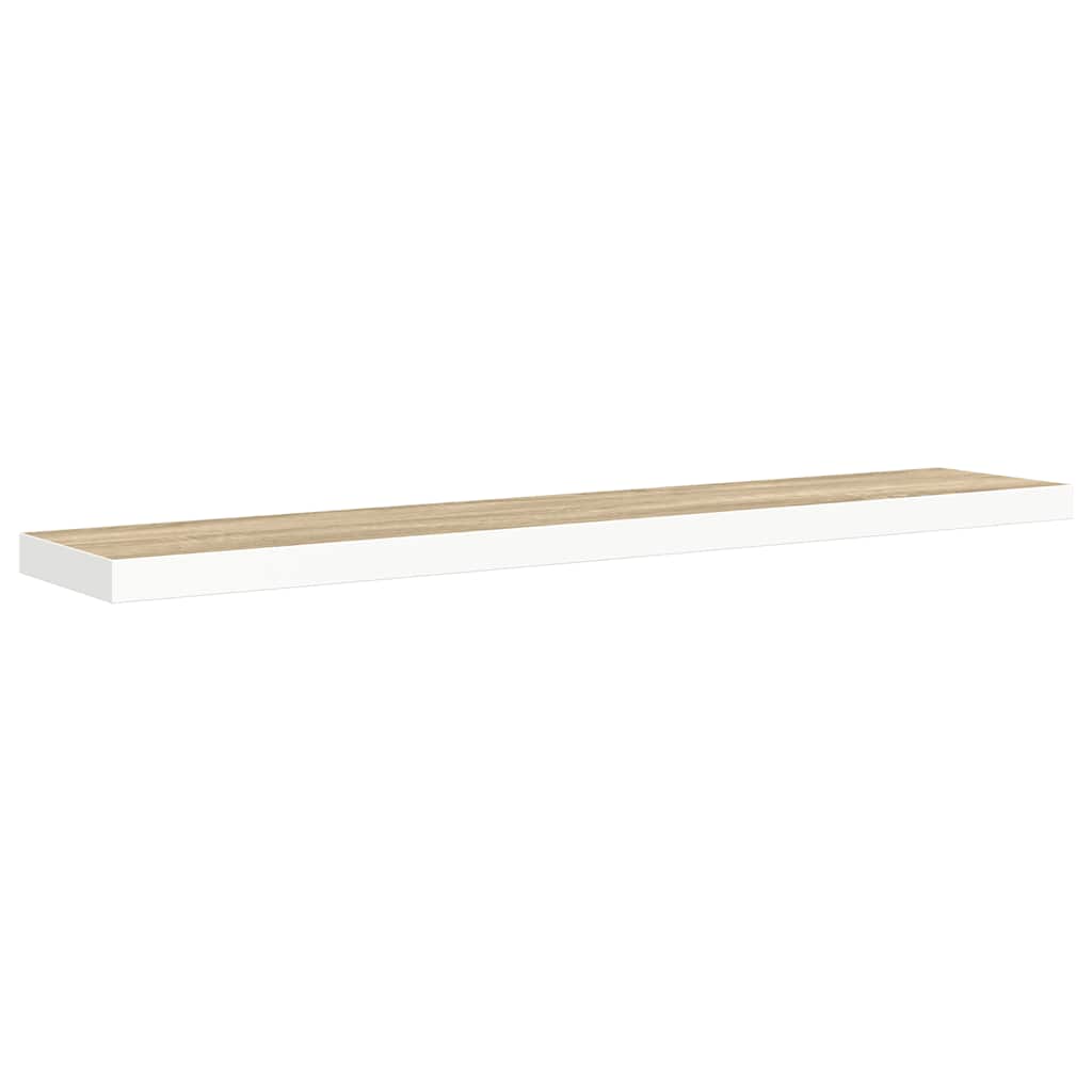Plutajuće zidne police 4 kom hrast i bijele 120x23,5x3,8 cm MDF