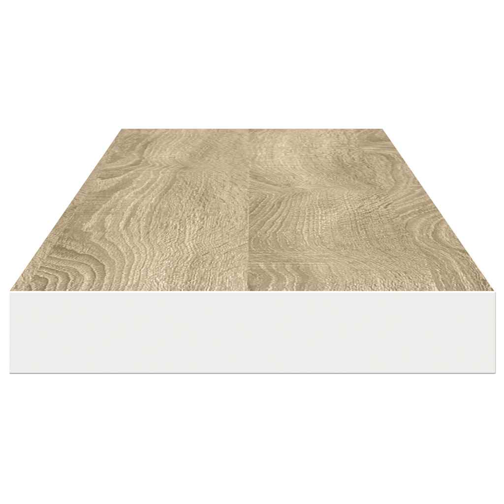 Plutajuće zidne police 4 kom hrast i bijele 120x23,5x3,8 cm MDF