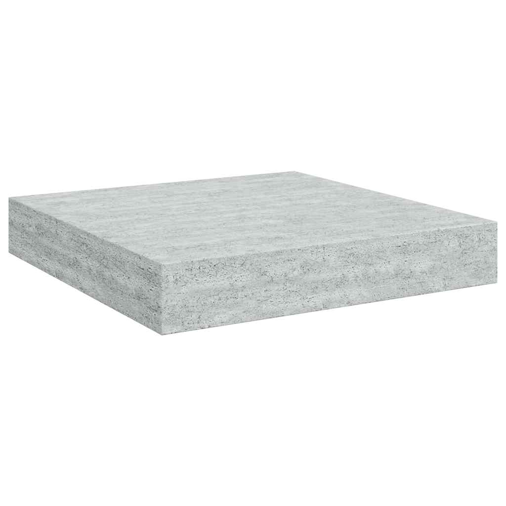 Plutajuća zidna polica siva boja betona 23 x 23,5 x 3,8 cm MDF