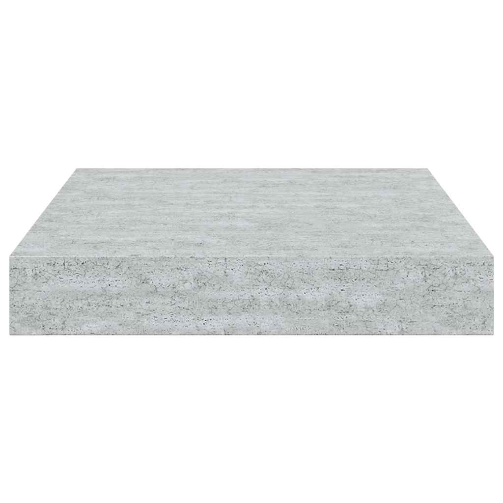 Plutajuća zidna polica siva boja betona 23 x 23,5 x 3,8 cm MDF