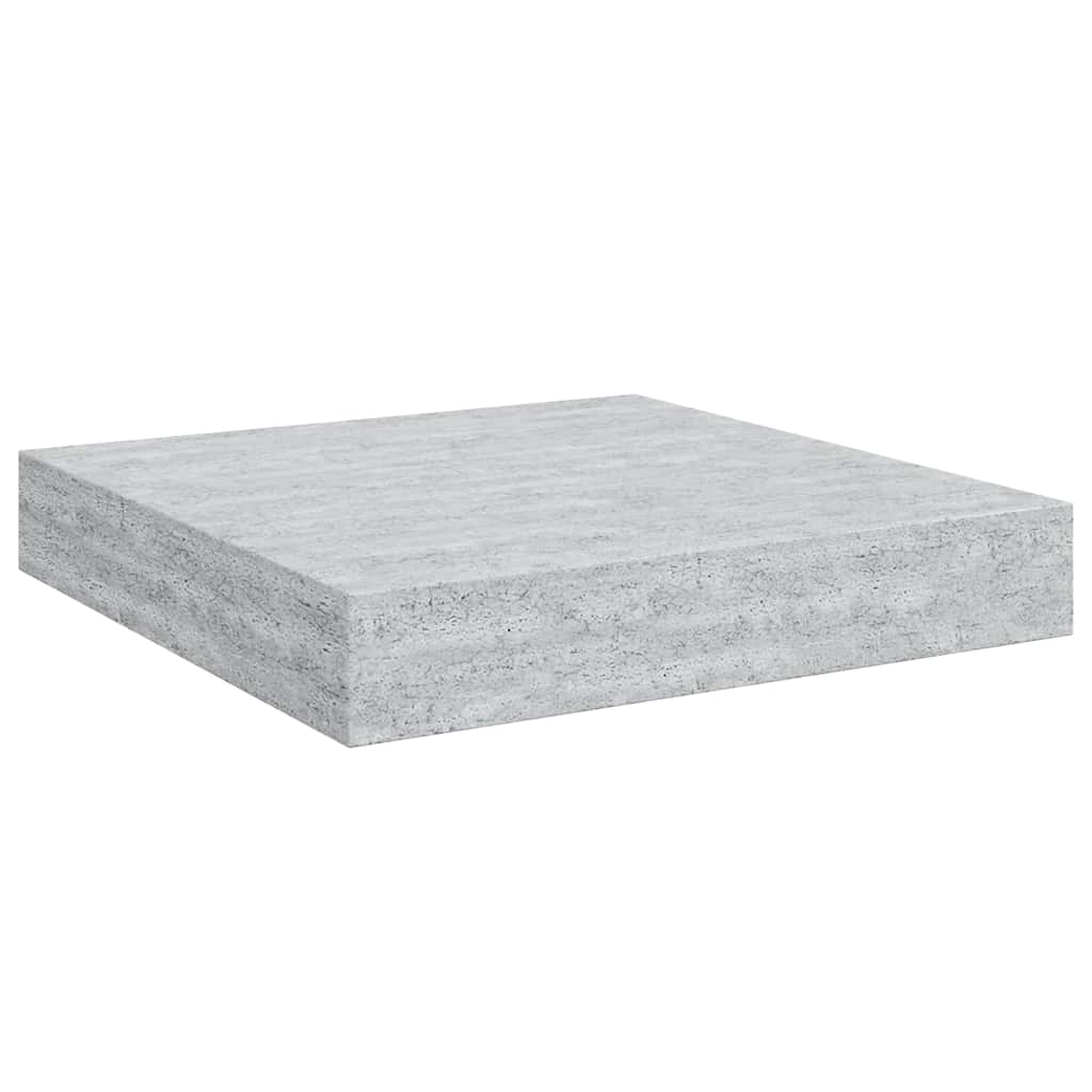 Plutajuće zidne police 2 kom boja betona 23 x 23,5 x 3,8 cm MDF