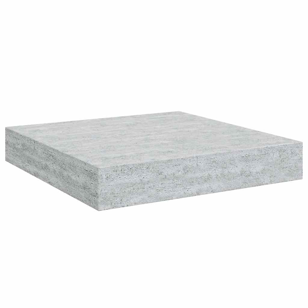 Plutajuće zidne police 4 kom boja betona 23 x 23,5 x 3,8 cm MDF