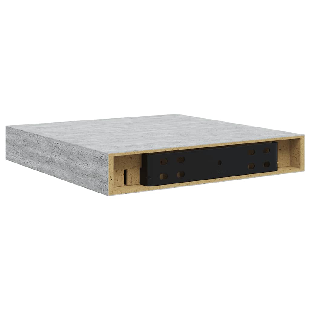 Plutajuće zidne police 4 kom boja betona 23 x 23,5 x 3,8 cm MDF
