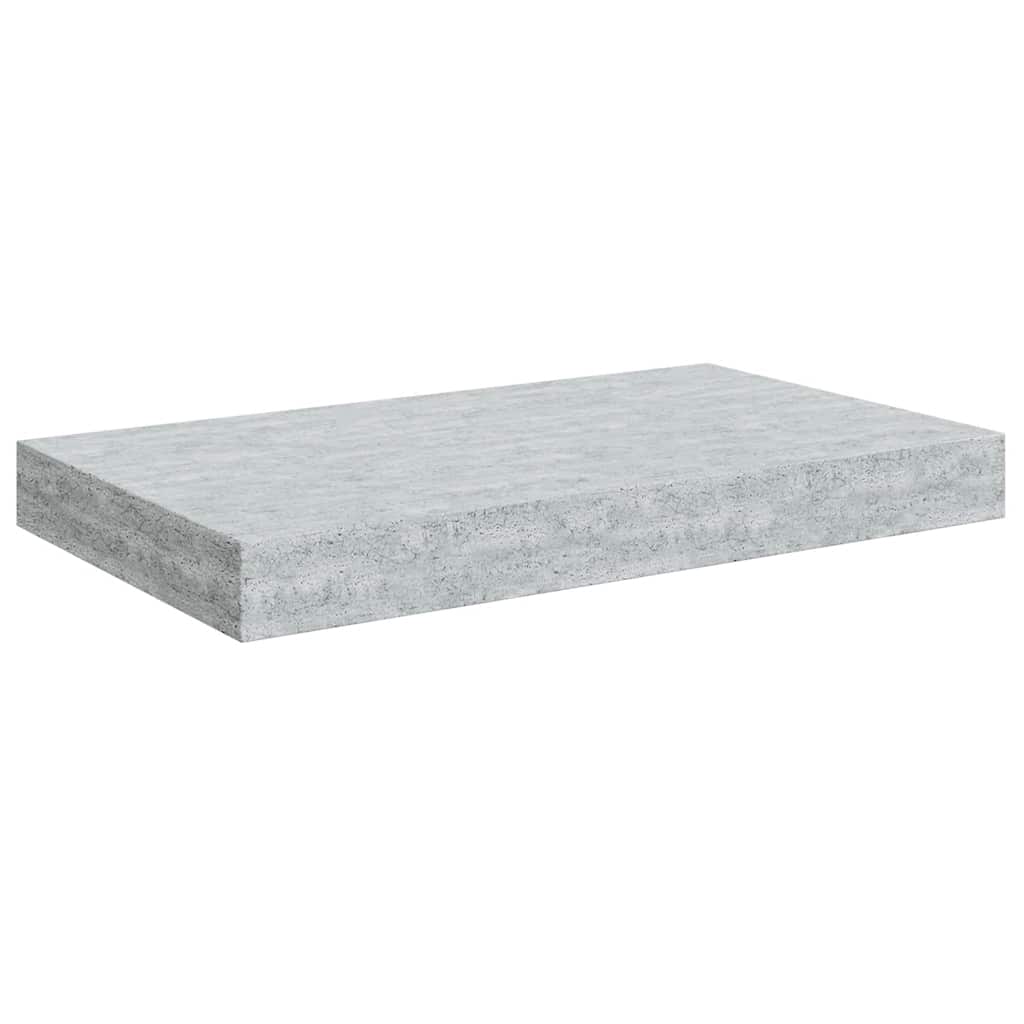 Plutajuće zidne police 2 kom boja betona 40 x 23 x 3,8 cm MDF
