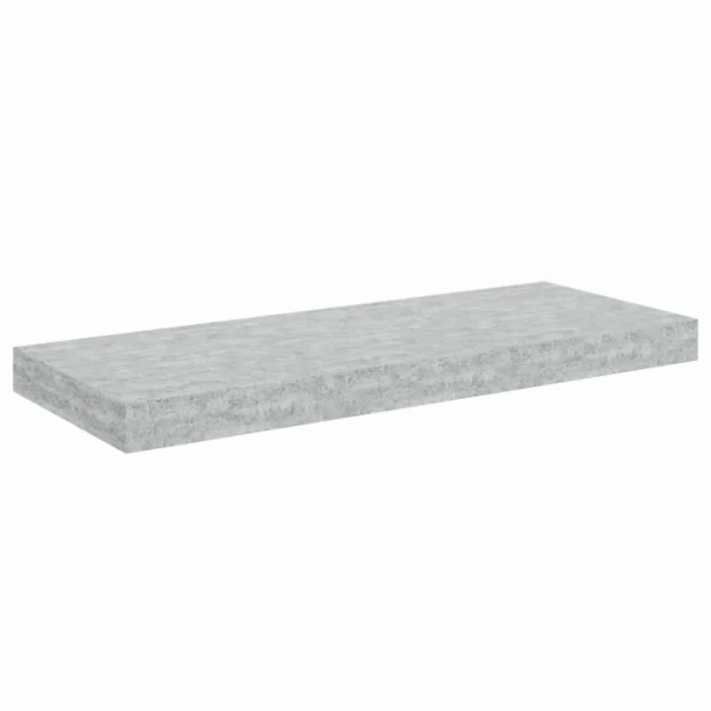 Plutajuće zidne police 2 kom boja betona 60 x 23,5 x 3,8 cm MDF