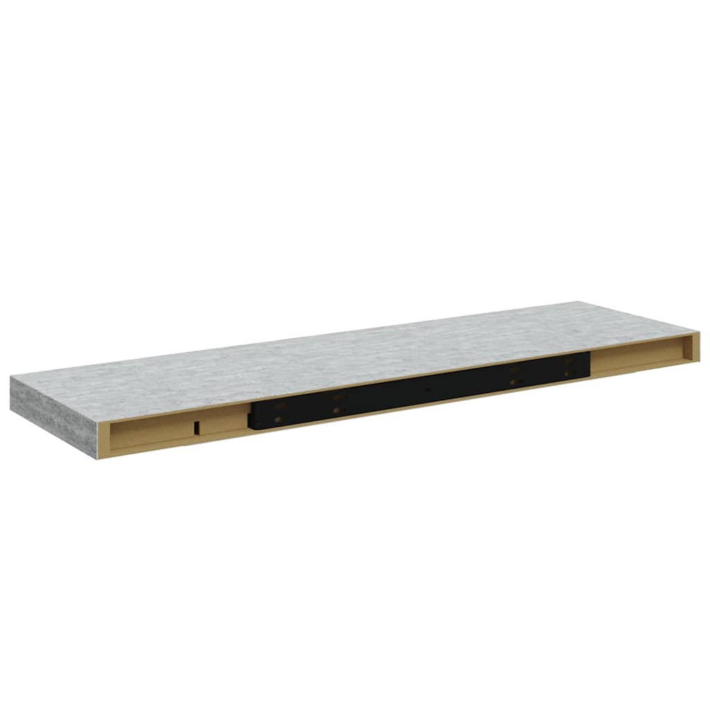 Plutajuća zidna polica siva boja betona 80 x 23,5 x 3,8 cm MDF
