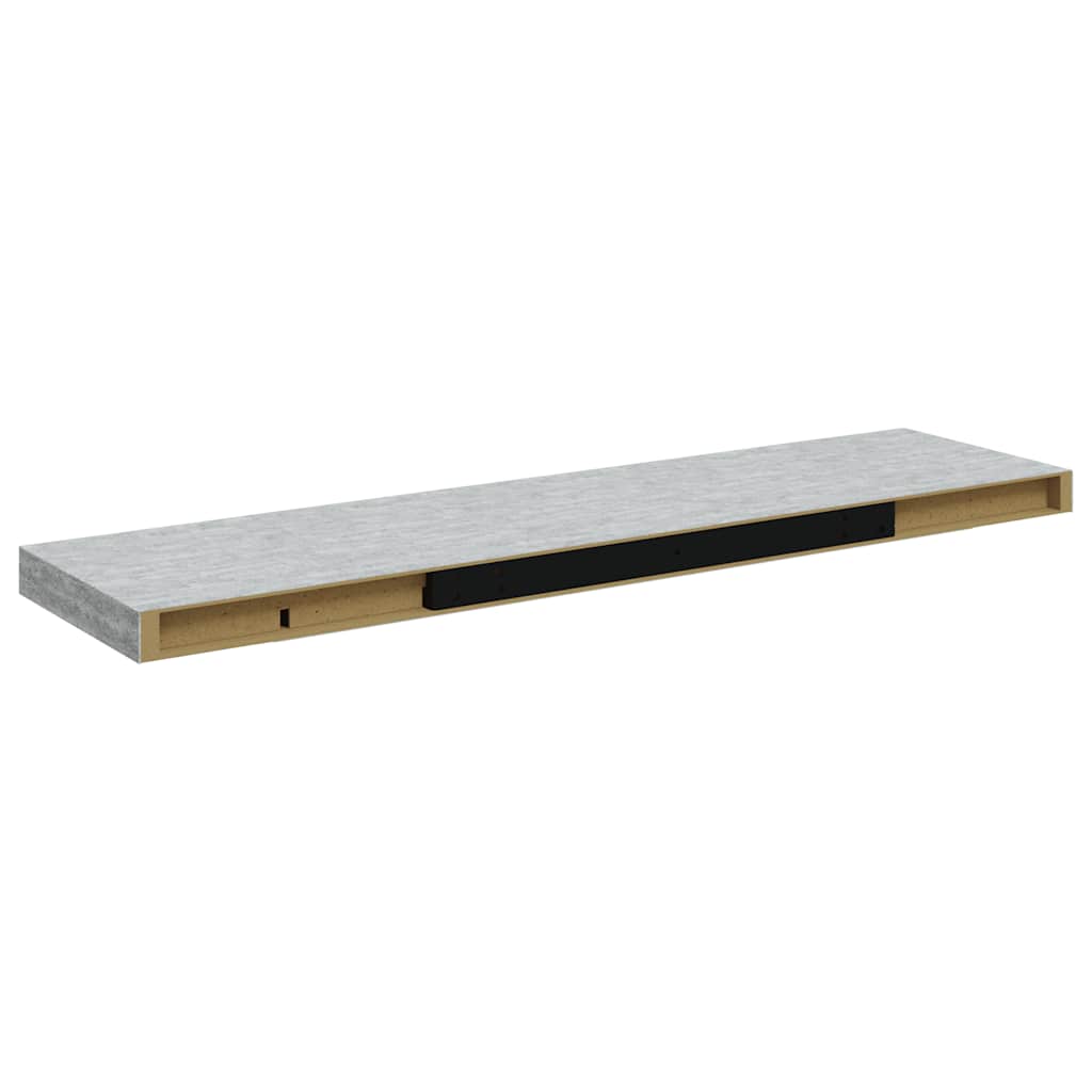 Plutajuća zidna polica siva boja betona 90 x 23,5 x 3,8 cm MDF