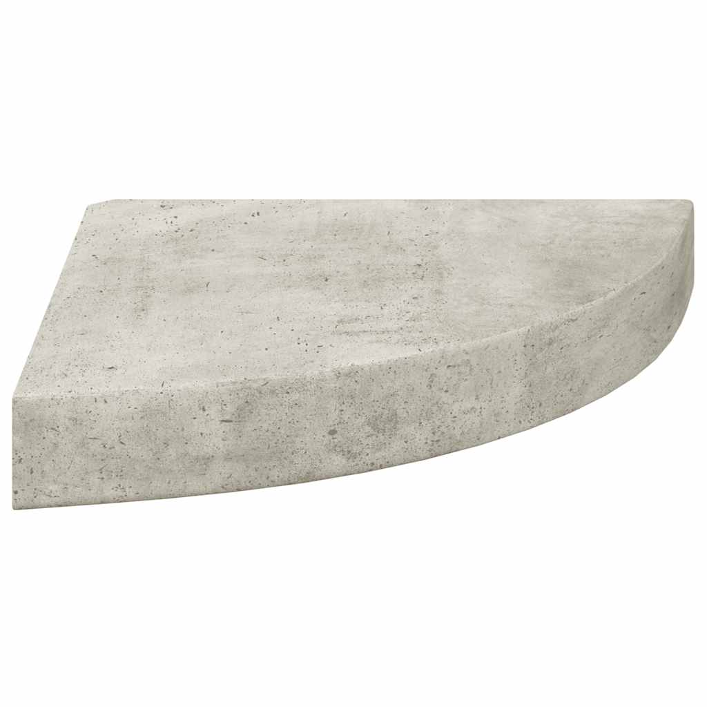Kutna zidna polica siva boja betona 25 x 25 x 3,8 cm MDF