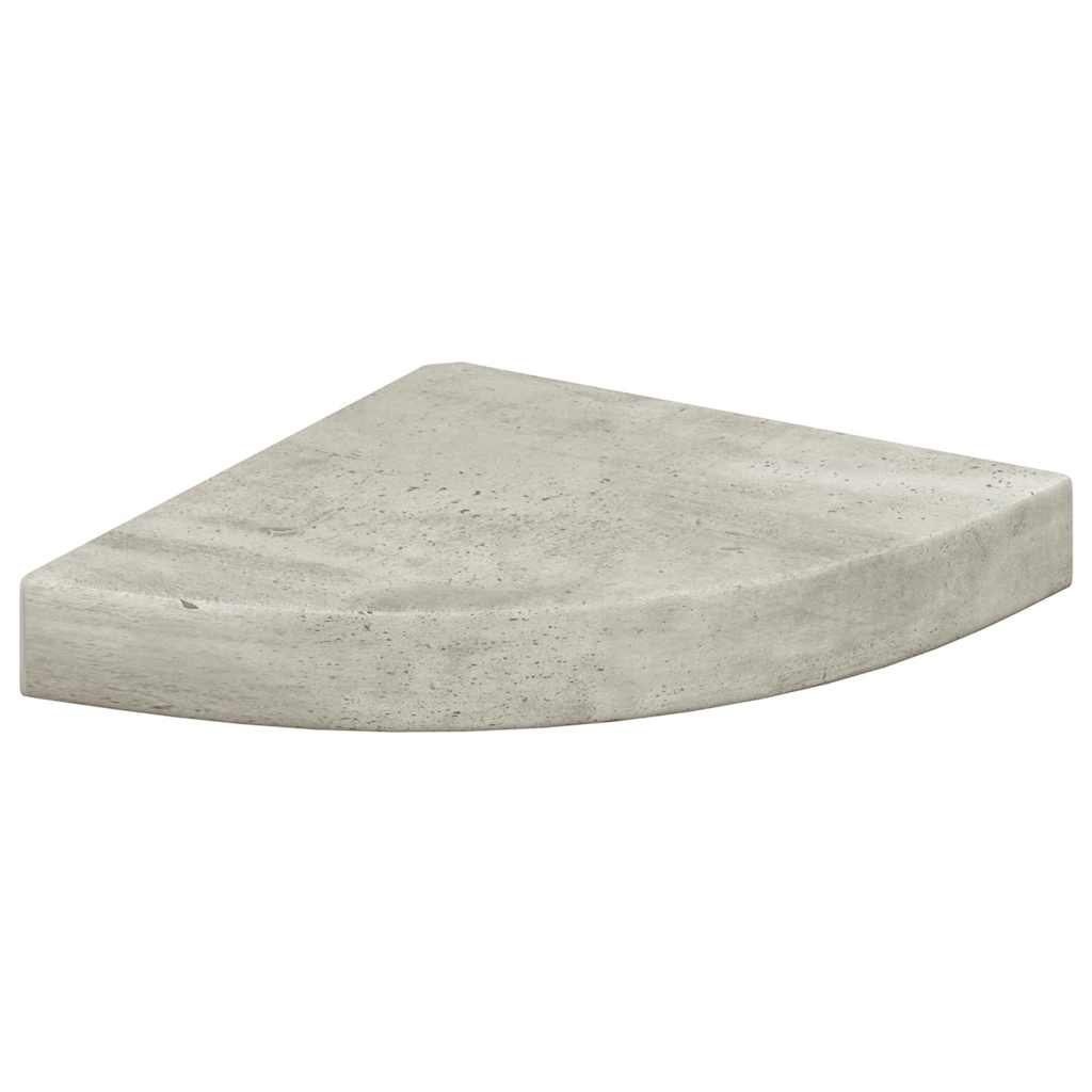 Kutne zidne police 2 kom siva boja betona 25 x 25 x 3,8 cm MDF